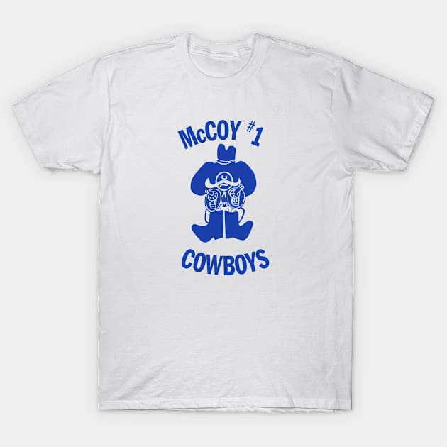 McCoy Elementary Cowboys Retro Vintage Blue T-Shirt by Fresh Fly Threads